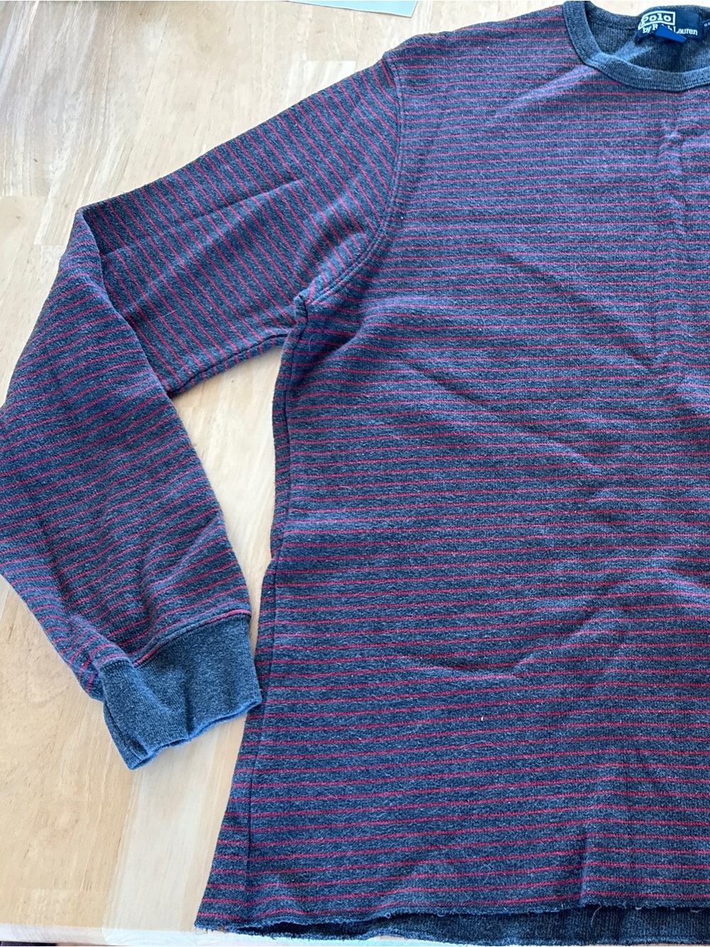 Vintage polo By Ralph Lauren Large Black Sweatshirt/Sweater With Red Stripes